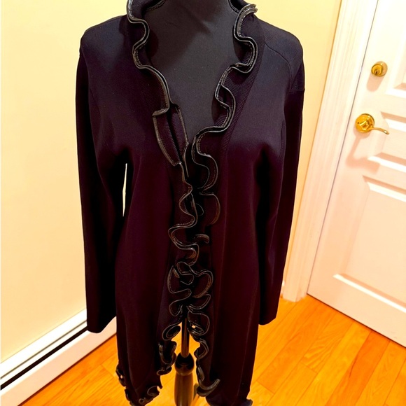 Black Ruffled Cardigan - Picture 1 of 13